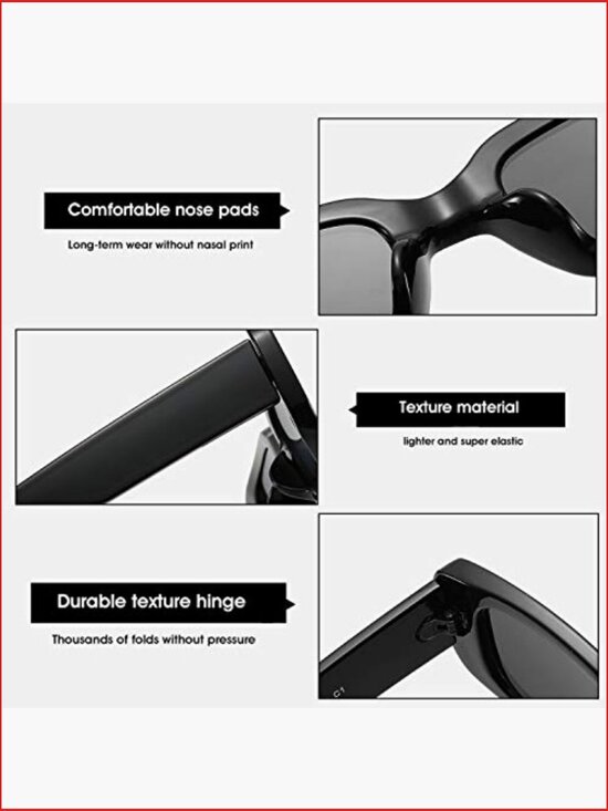Rectangle Retro Driving Sunglasses with UV400 Protection